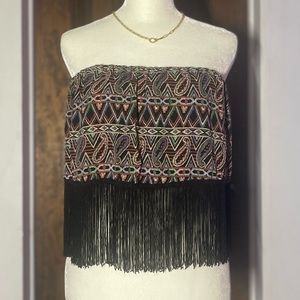 Boho Retro Fringe Tube Top